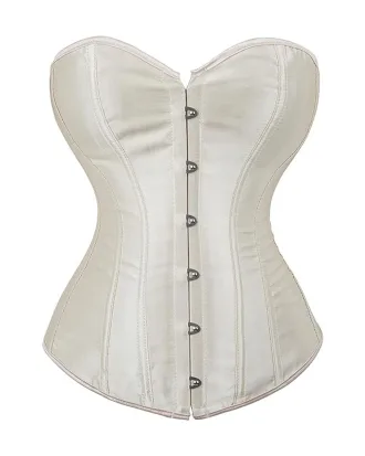 Beige Overbust Satin Corset