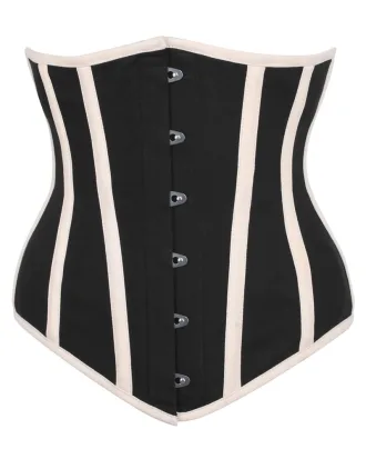 Black And Beige Cotton Corset