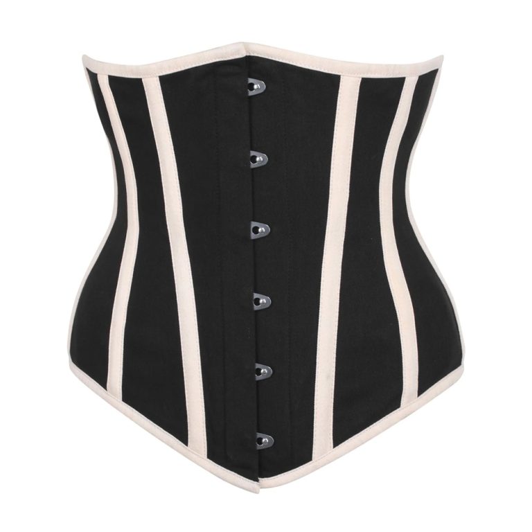 Black And Beige Cotton Corset