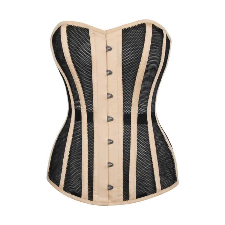 Black And Beige Mesh Corset