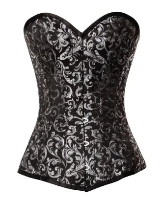 Brocade Grey Overbust Corset