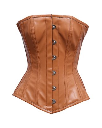 Brown Leather Corset Top