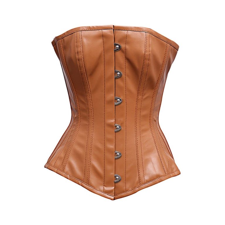 Brown Leather Corset Top