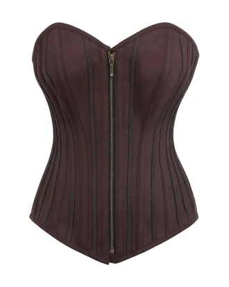 Brown Zipper Corset