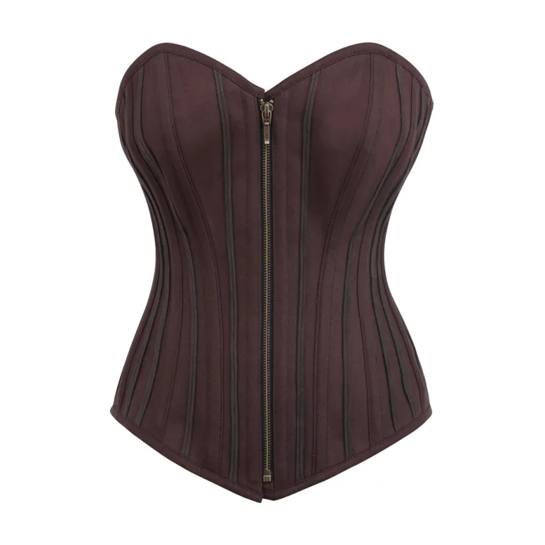 Brown Zipper Corset