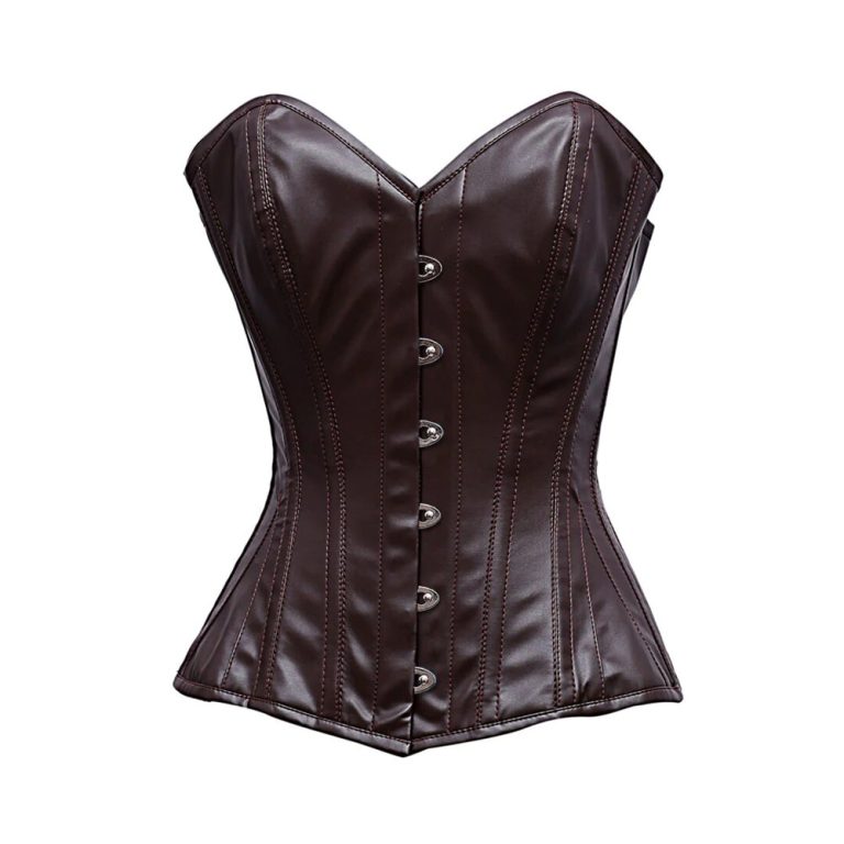 Dark Brown Leather Corset