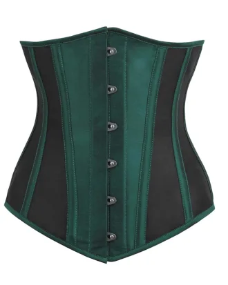 Dark Green And Black Underbust Corset