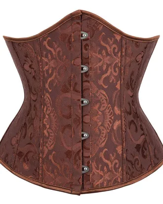 Brown Brocade Underbust Corset