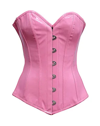 Pink PVC Overbust Corset