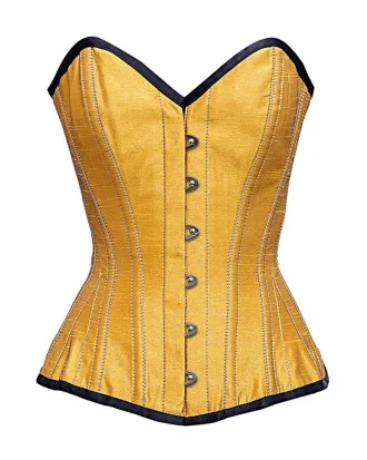 Gold Cotton Overbust Corset