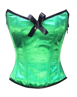 Green And Black Satin Corset