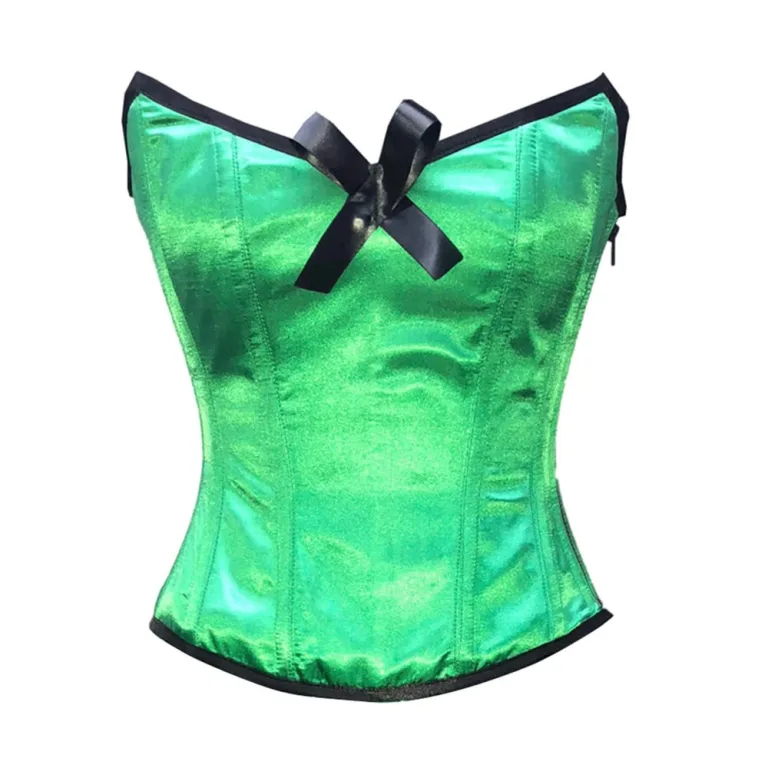 Green And Black Satin Corset