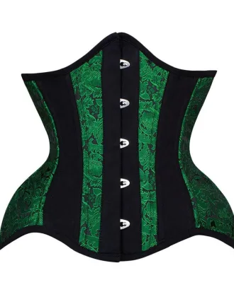 Green Brocade Underbust Corset