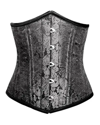 Grey Underbust Brocade Corset