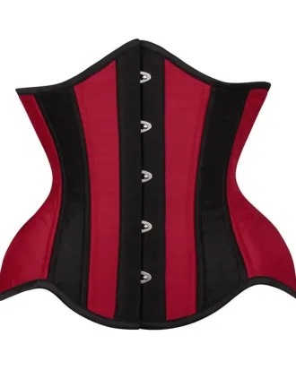 Maroon And Black Underbust Corset