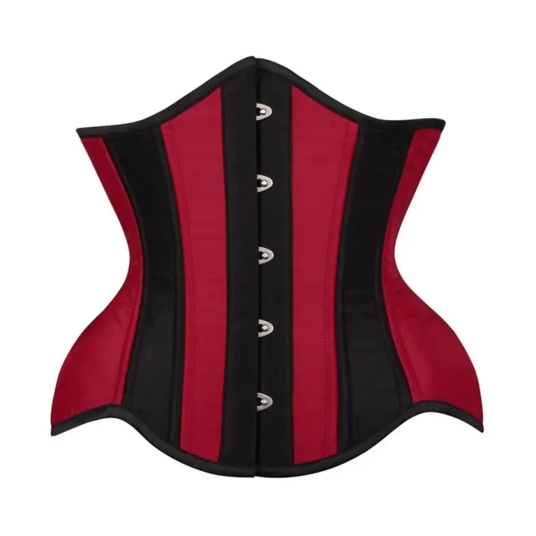 Maroon And Black Underbust Corset