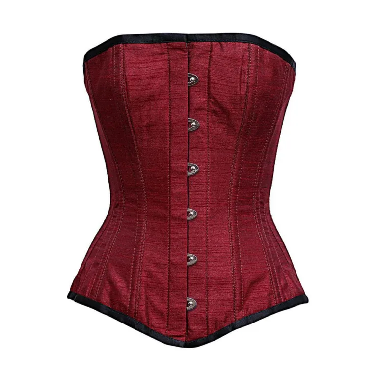 Maroon Cotton Overbust Corset