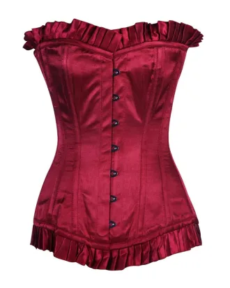 Maroon Satin Overbust Corset