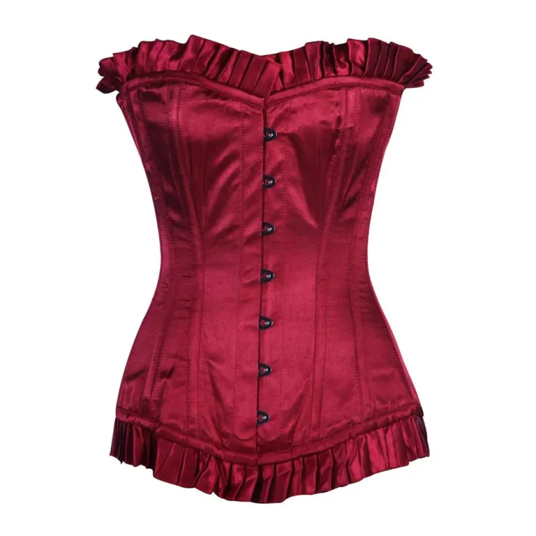 Maroon Satin Overbust Corset