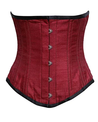 Maroon Underbust Cotton Corset