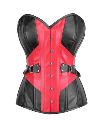 Red And Black Leather Corset
