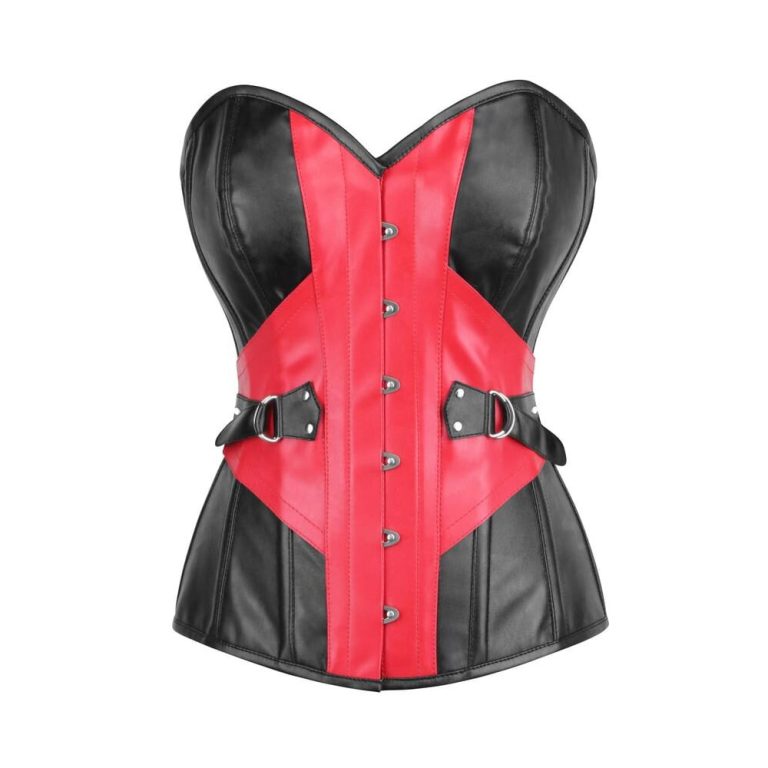 Red And Black Leather Corset