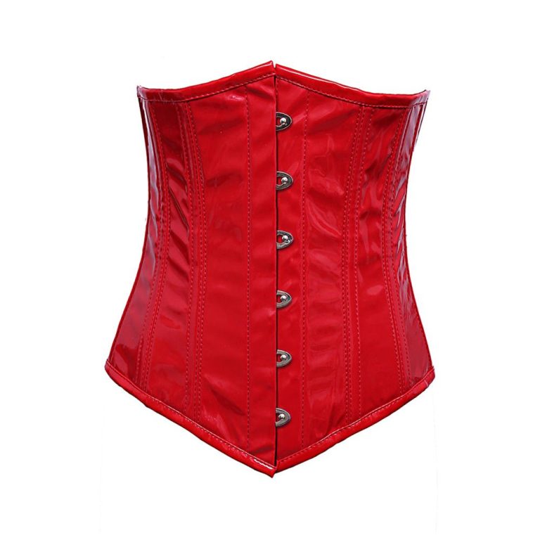 Red Pvc Underbust Corset