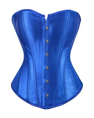 Royal Blue Satin Overbust Corset