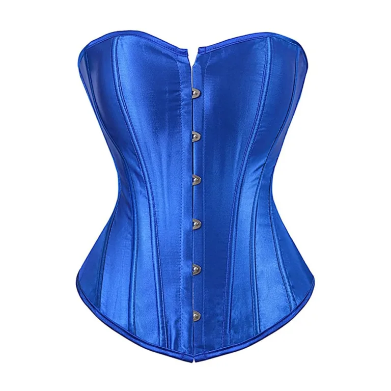 Royal Blue Satin Overbust Corset