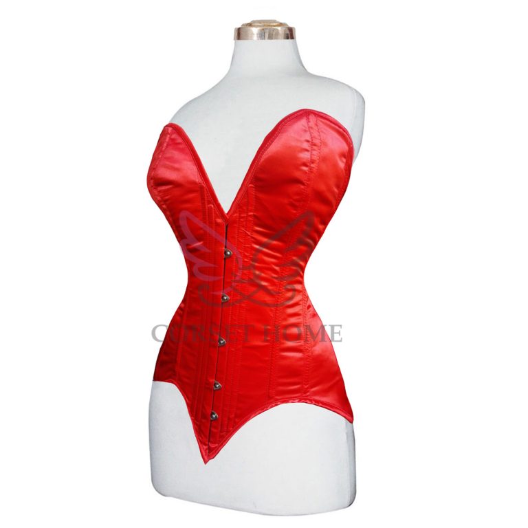 Satin Overbust Corset Red