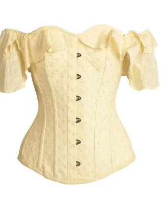 Yellow Cotton Overbust Corset