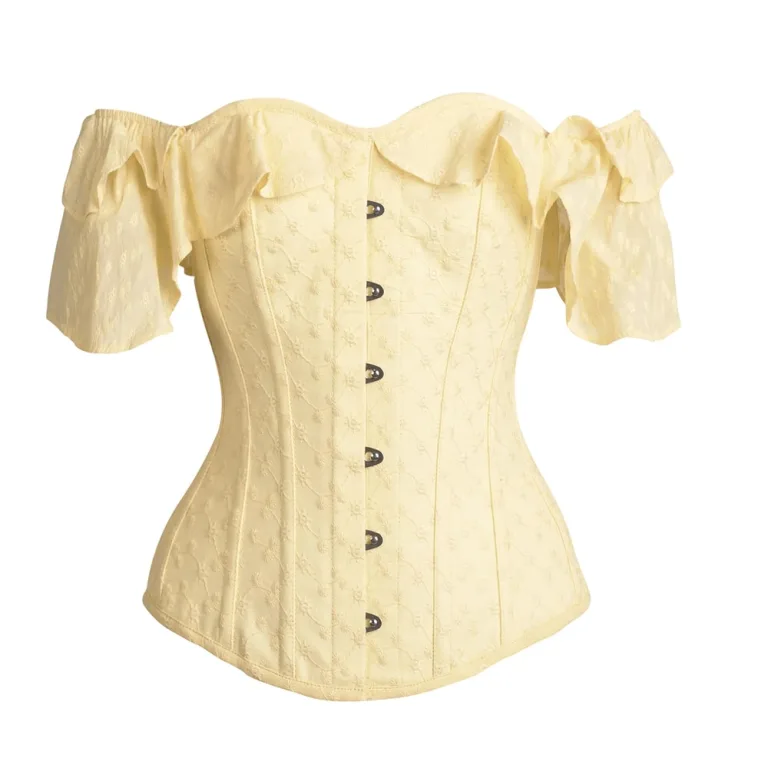 Yellow Cotton Overbust Corset