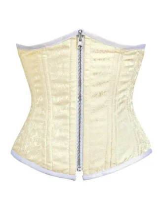 Zipper Underbust Brocade Corset