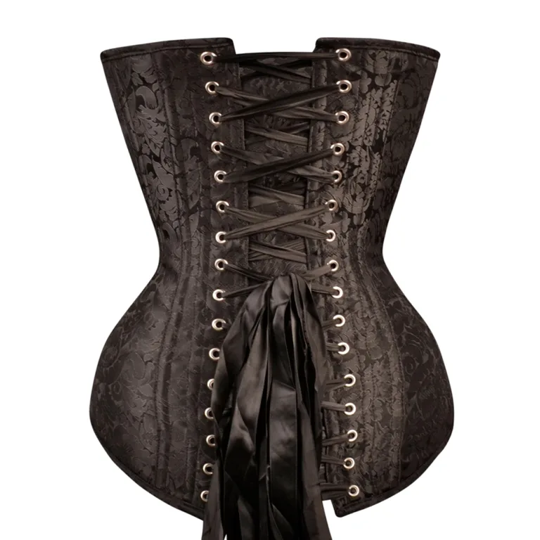 sweatheart brocade overbust corset Back