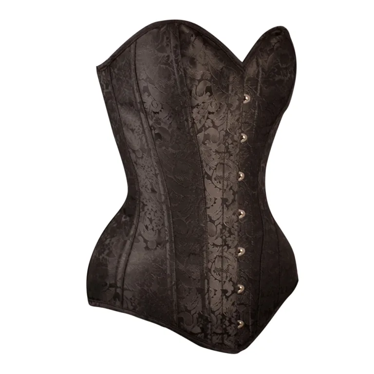 sweatheart brocade overbust corset side