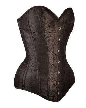 sweatheart brocade overbust corset side