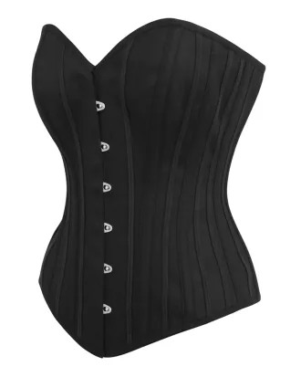 sweatheart cotton overbust corset side