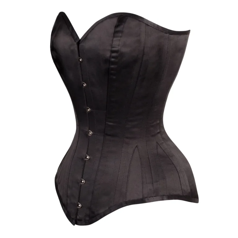 sweatheart satin overbust corset side