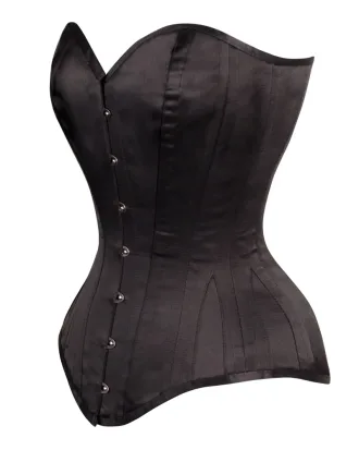 sweatheart satin overbust corset side